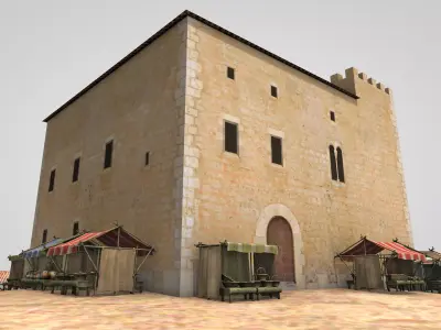 Sitges Medieval Town 14th Century - Historical Reconstruction 3D model