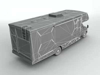 Vintage RV Recreational Vehicle Motorhome Low-poly 3D model