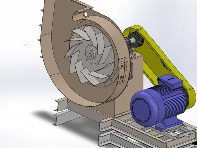 diameter 630 mm complete manufacturing high flow air fan  3D model