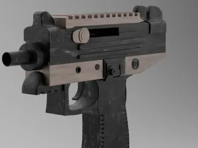 UZI gun Low-poly 3D model purchase