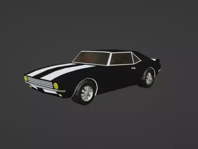 Low Poly Chevrolet Camaro Game Ready Stylized Car Free low-poly 3D model