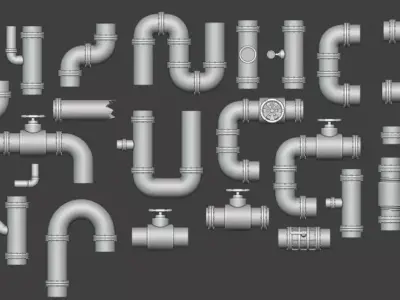 Industrial Modular Pipe tube Kit 3D model