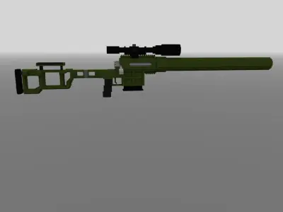 Sniper rifle DVL 10 m1 Low-poly 3D model