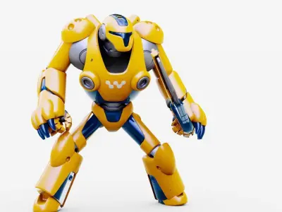 BATTLE DROID KORAH  RIGGED Free 3D model
