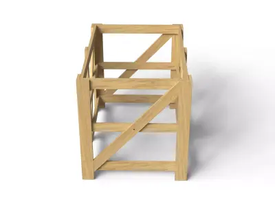  Wooden Frame Crate Low-poly 3D model