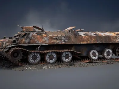 MT-LB Destroyed Low-poly 3D model