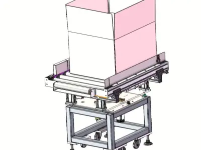 90Deg Powered Section Pallet Transfer Table Chain Conveyor 3D model