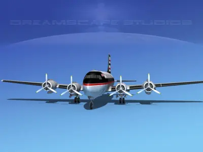 Douglas DC-4 Trans Continental 3D model