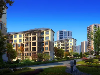 3Dmax fashion city commercial square building 86 3D model