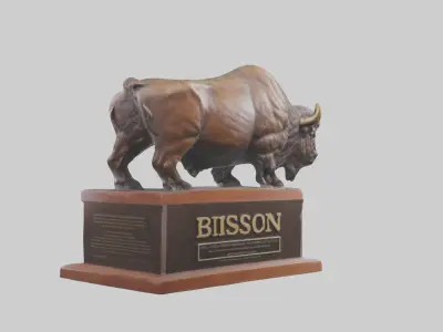 Bison Memorial statue model 3D model