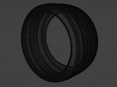 A wide sports car tire Free 3D model