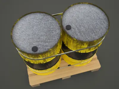 Barrels Pallet Low-poly 3D model