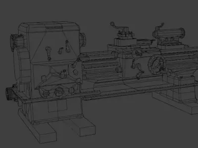 VintageLatheMachine3DModel 3D model