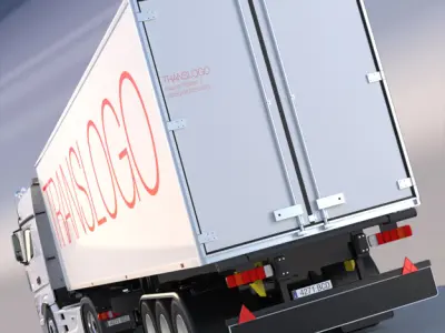 Mercedes Actros MP4 GigaSpace with refrigerated semitrailer 3D model