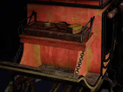 Stagecoach Low-poly 3D model
