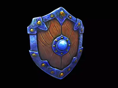 stylized shield 3D model purchase