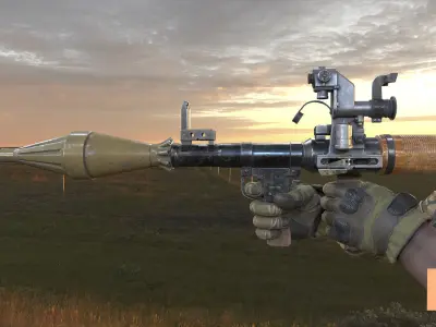FPS Rocket Launcher Animation Low-poly 3D model