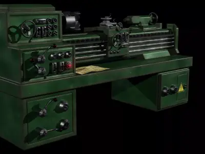 Game model of the Old Lathe Free low-poly 3D model