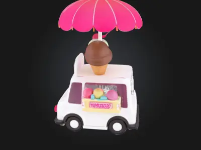 Ice Cream Dream Truck  Whimsical Wheels of Sweet Nostalgia 3D model