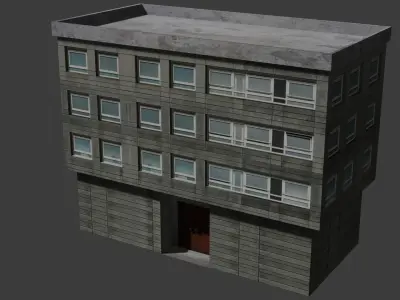 Apartment Building House BLEND FBX OBJ MTL Low-poly 3D model