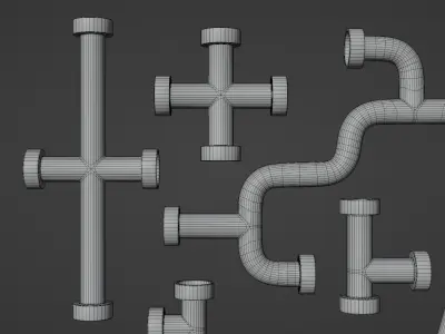 Industrial Pipes Low-poly 3D model from CGTrader
