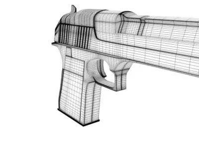 Desert Eagle hand gun Low-poly 3D model