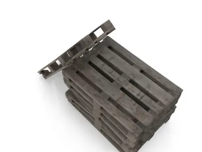 Wooden Pallet Stack Low-poly 3D model