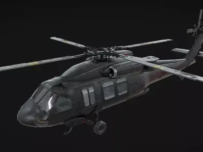 Blackhawk Helicopter Low-poly 3D model