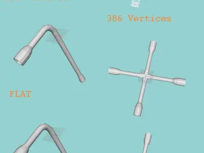 Wheel spanner Free low-poly 3D model