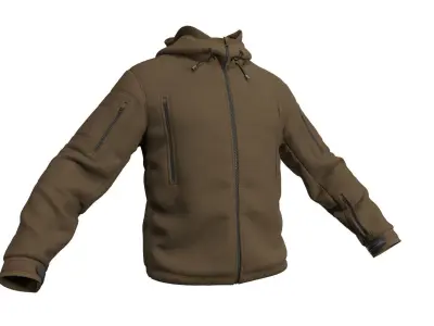 Military Tactical Fleece Jacket Helikon Tex - Marvelous Designer 3D model