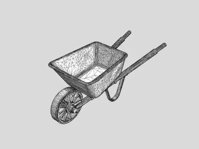 Wheelbarrow Low-poly 3D model purchase