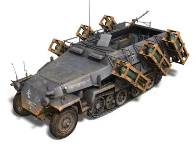 SD KFZ 251 1 - Ausf C - Stuka zu Fuss 3D model