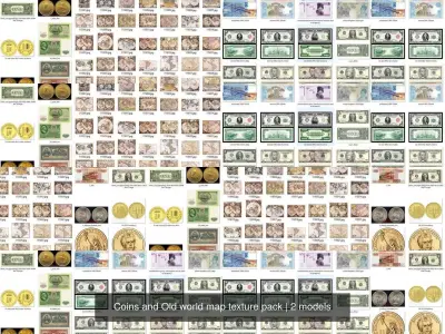 Coins and Old world map texture pack Texture