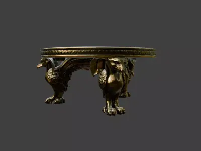 The Elephant and Peacock Royal Low-poly 3D model