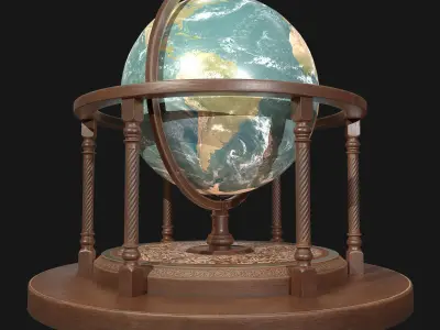 Globe PBR Low-poly 3D model