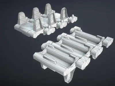 BMP-1 and BMP-2 Tracks Low-poly 3D model