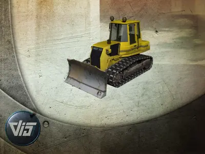 Construction vehicles Low-poly 3D model