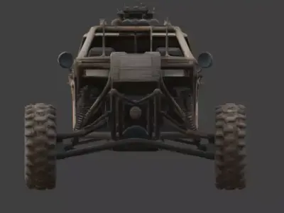 Rusted Apocalypse Desert Buggy 3D Model Low-poly 3D model
