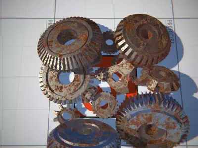 HDA Procedural Gear Tool   Low-poly 3D model