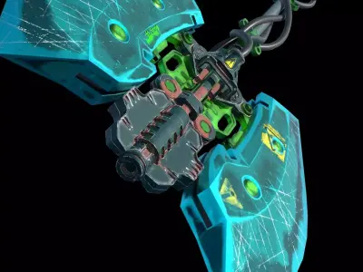 Axe Cannon Low-poly 3D model