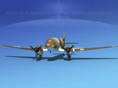 Douglas C-47 Dakota IADF 3D model