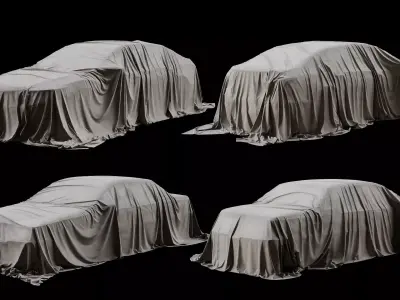 Standart Car Covers Collection Low-Poly Low-poly 3D model