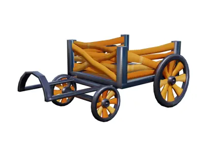 Cart Stylized Low-Poly Low-poly 3D model