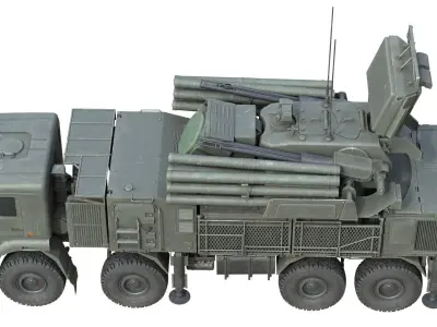 Missile System Pantsir S1 SA-22 Low-poly 3D model