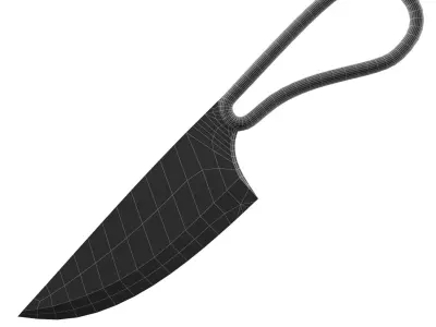 Short battle knife v3 Low-poly 3D model