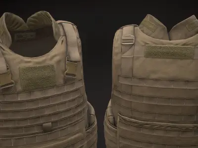 Improved Modular Tactical Vest Low-poly 3D model