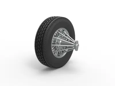 Front custom Slab wheel of semi truck Scale 1 to 25 3D print model