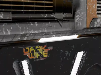 High Voltage SciFi Panel PBR Game Ready Low-poly 3D model