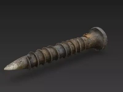 Old Rusty Iron Screw  Photorealistic Game-Ready PBR Fastener 3D model