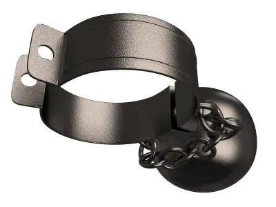 Handcuff ball and chain Low-poly 3D model
